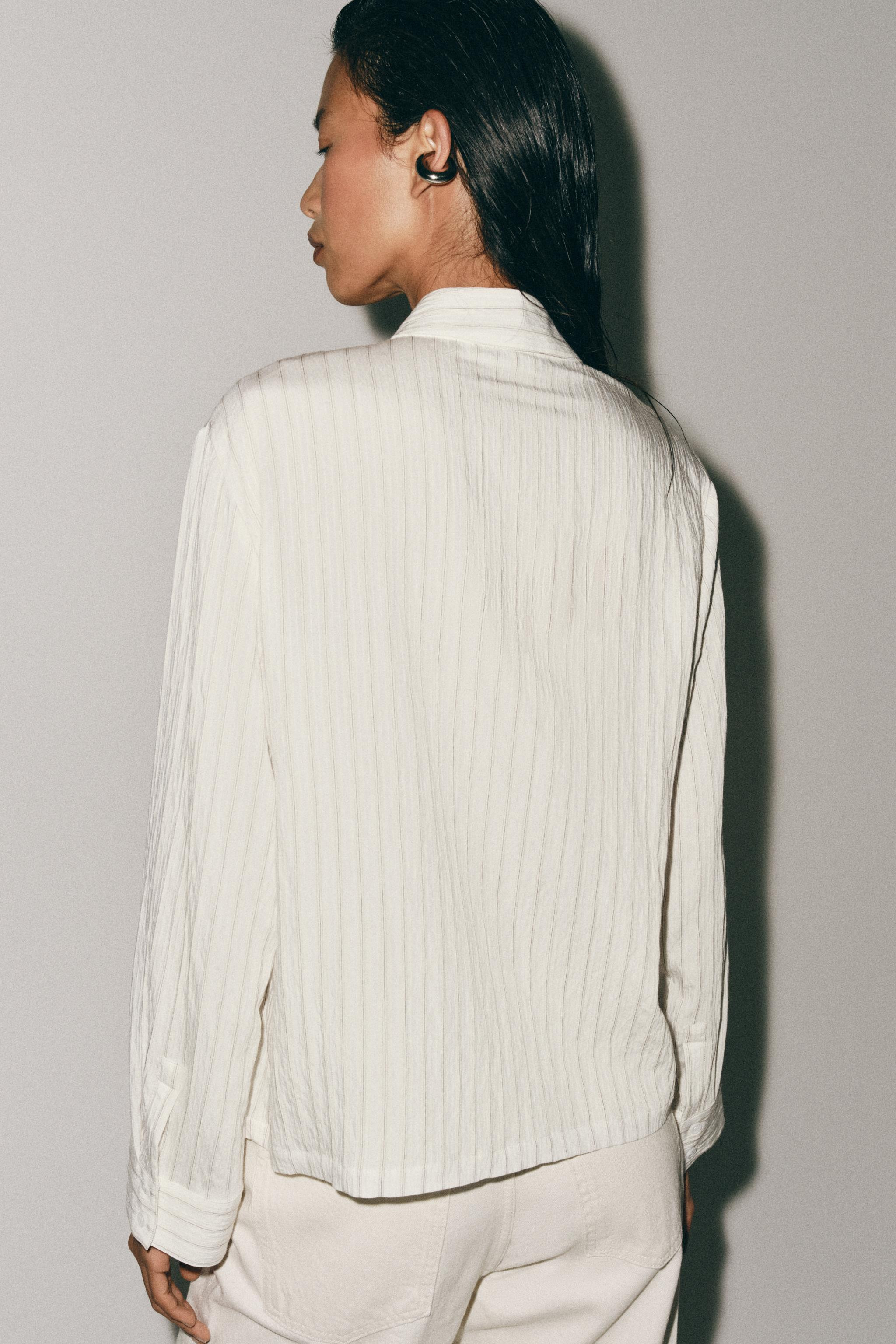ZW COLLECTION STRIPED SHIRT WITH FROG FASTENING | Zara UK
