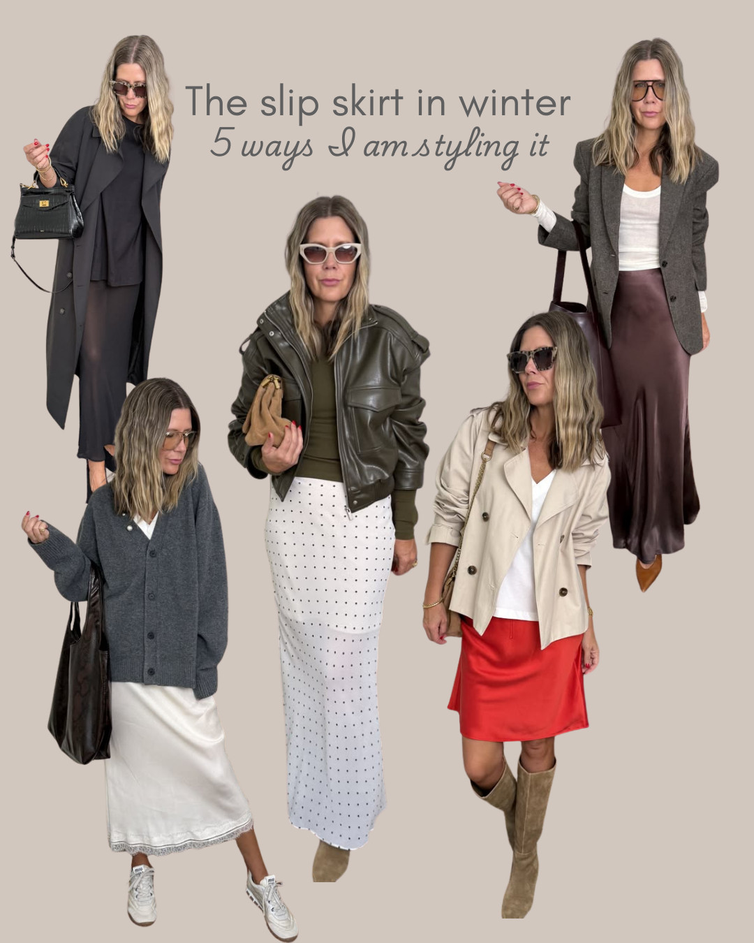 The Slip Skirt in Winter - here are 5 ways I am styling it. Head to my SUBSTACK to read more about why these looks work!  

 #LTKaustralia #LTKstyletip #LTKautumn