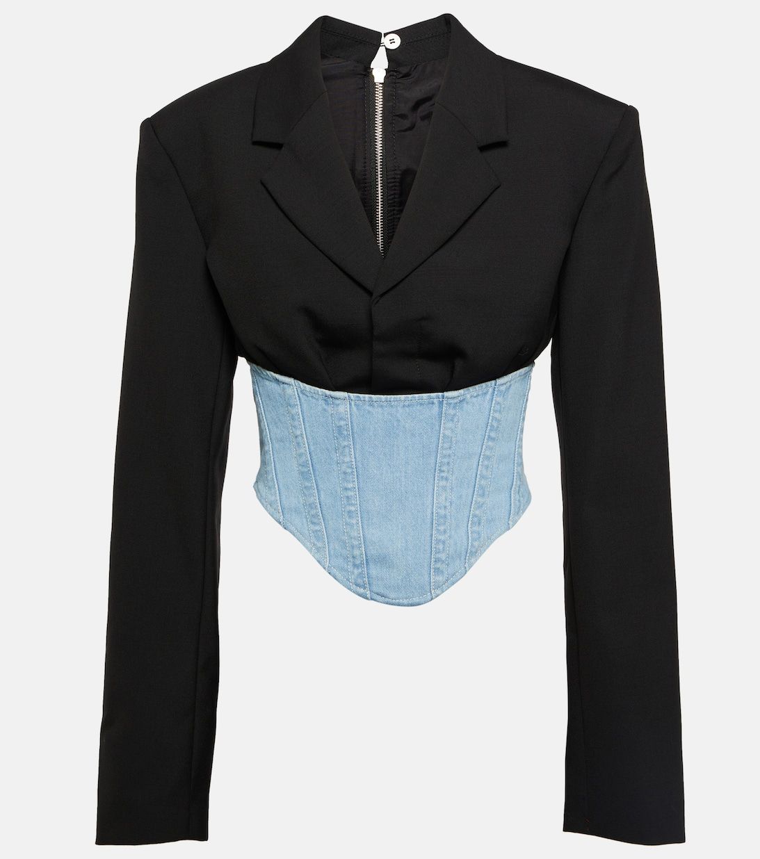 Wool and denim bustier blazer | Mytheresa (US/CA)