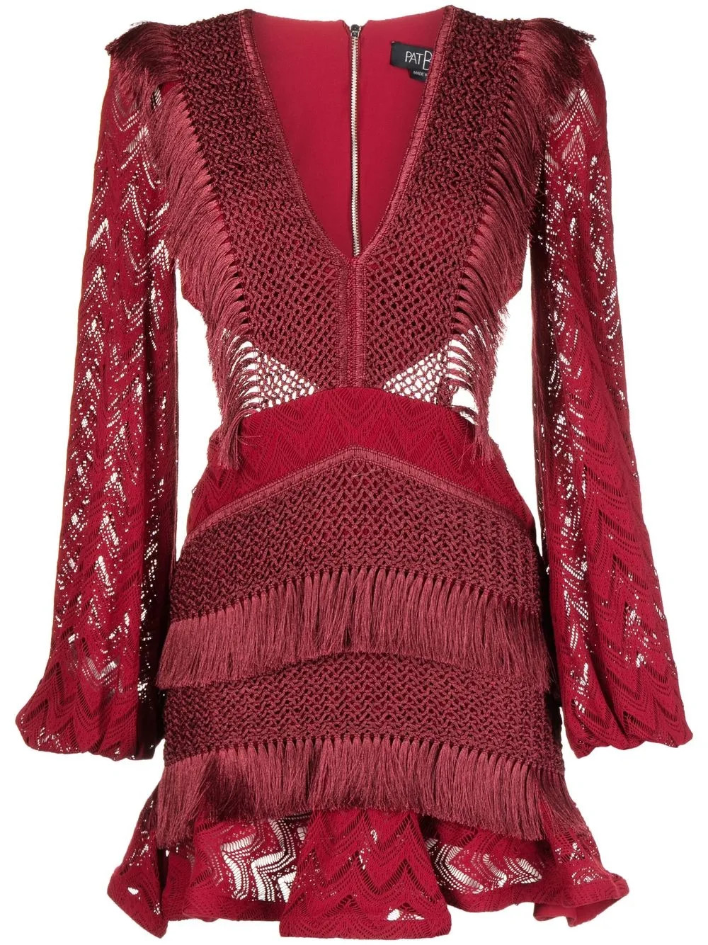PatBO Ruffled cut-out Mini Dress - Farfetch | Farfetch Global