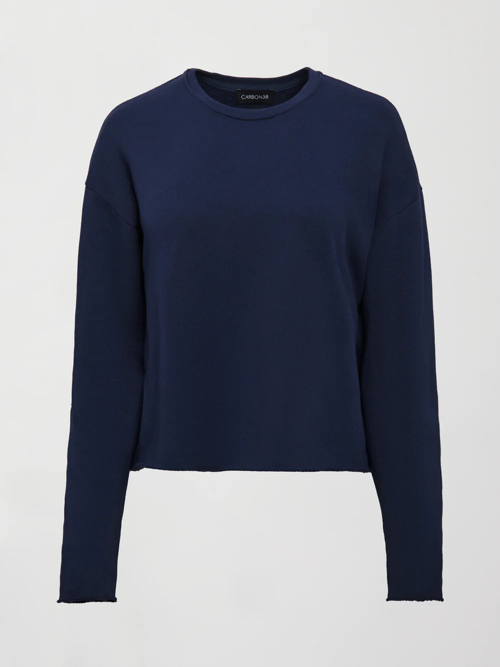 Crew Neck Sweatshirt in French Terry - Navy Blazer | Carbon38