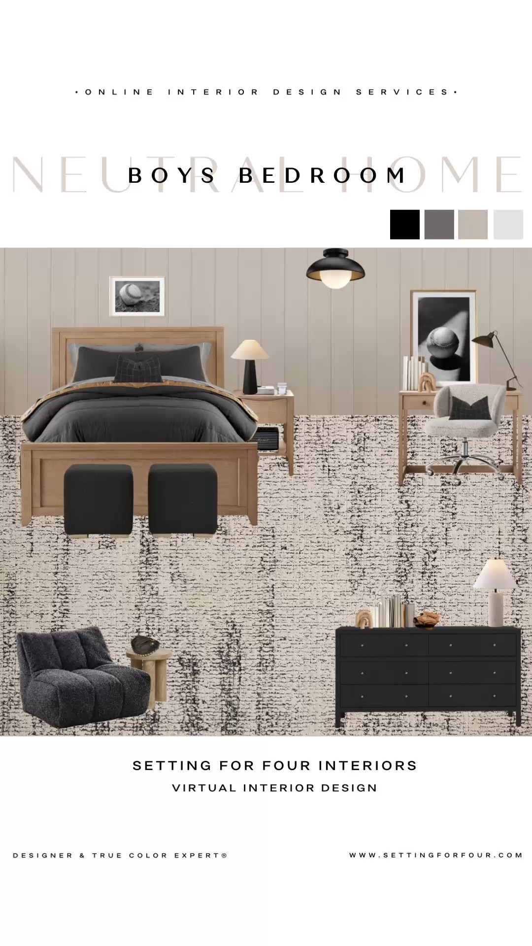 Boys bedroom mood board, teen bedroom furniture and decor, kids room, boys baseball art, dresser, wood bed, lounge chair, kids desk, lighting, nightstand, online interior design services, Designer, True Color Expert, modern, transitional, minimalist, farmhouse, earthy, black, beige, sports, kids bedroom area rug, Amazon must haves, Pottery Barn style, Wayfair, Target, Walmart #LTKFindsUnder50, 

#LTKKids #LTKHome #LTKSaleAlert