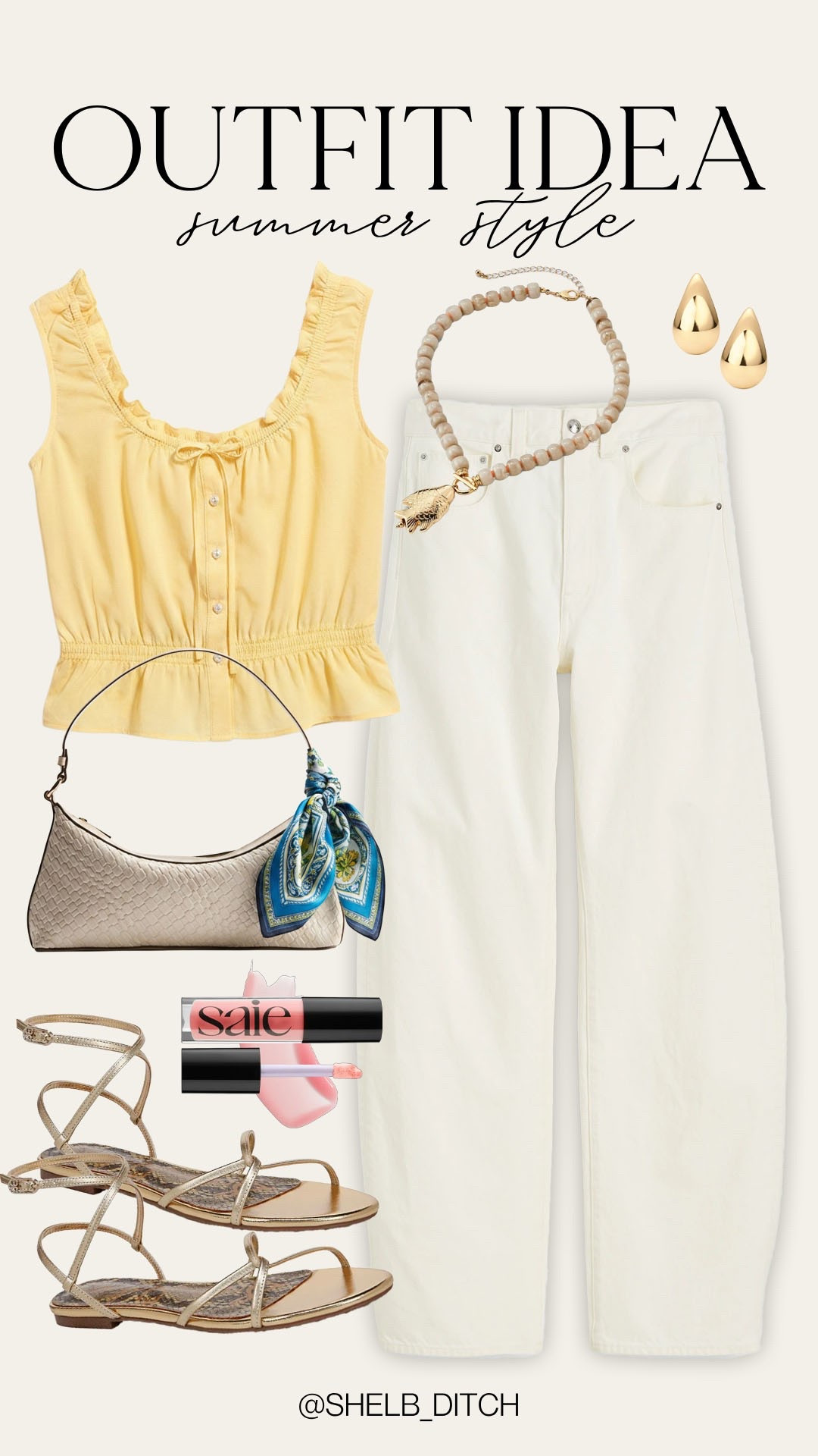 Trendy summer style. Summer OOTD. Elevated casual summer outfit. White denim for summer. Target summer top. Butter yellow summer style. Girls night out look. Summer date night outfit.

#LTKootd #LTKgrwm #LTKSeasonal