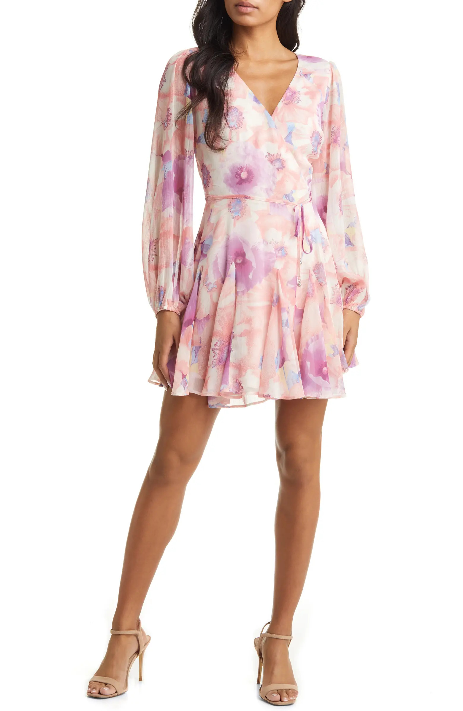 VICI Collection Floral Print Long Sleeve Wrap Dress | Nordstrom | Nordstrom