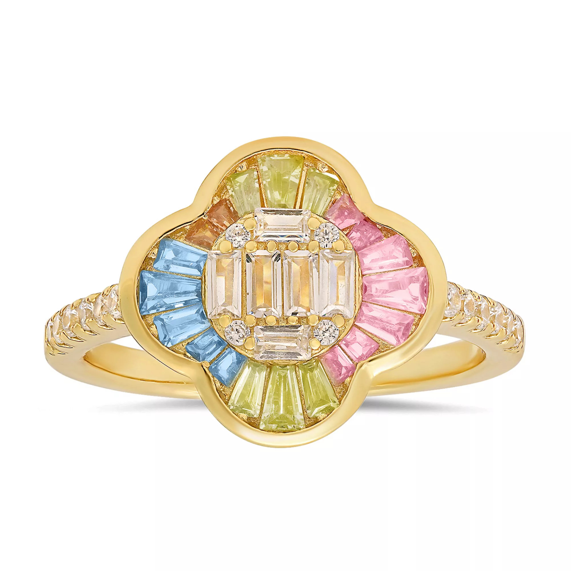 Queen Jewels Sterling Silver Cubic Zirconia Clover Ring | Kohl's