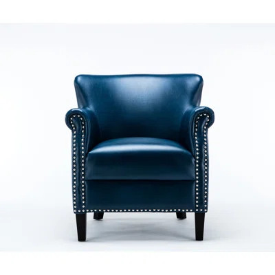 Navy Blue Club Chair - 29.49 In. Product Depth, Foam Filled, Stylish Seat Sitting 2.2 Density Cushion, Muted Trim, Classic Comfort | Wayfair North America