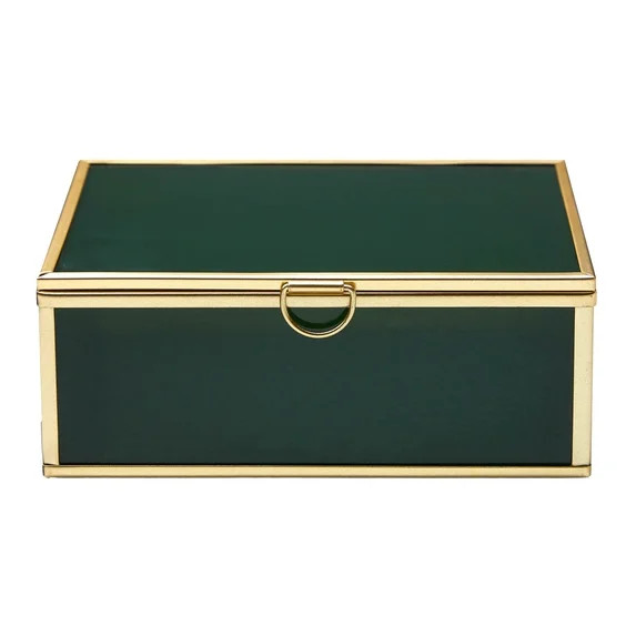 Beautiful 5.9"x 4.33" Green Glass Trinket Box by Drew Barrymore | Walmart (US)