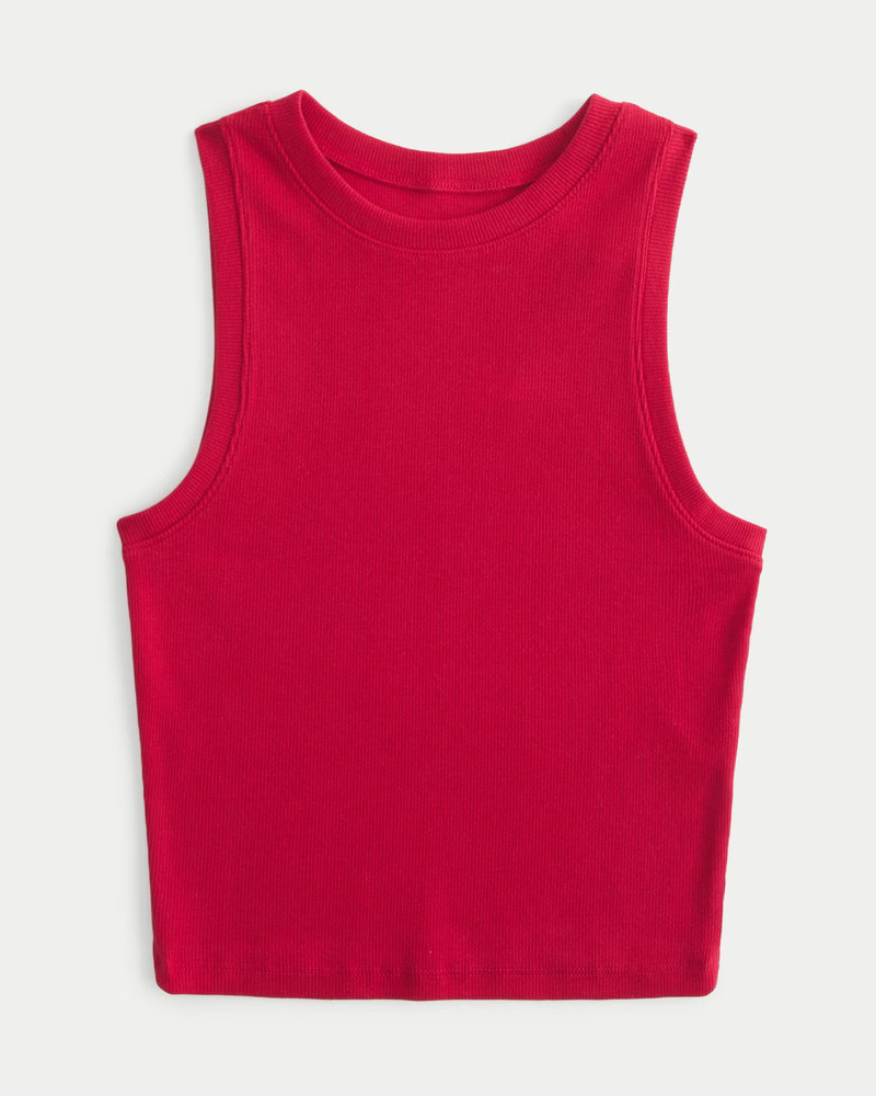 Women's Ribbed High-Neck Tank | Women's Clearance | HollisterCo.com | Hollister (US)