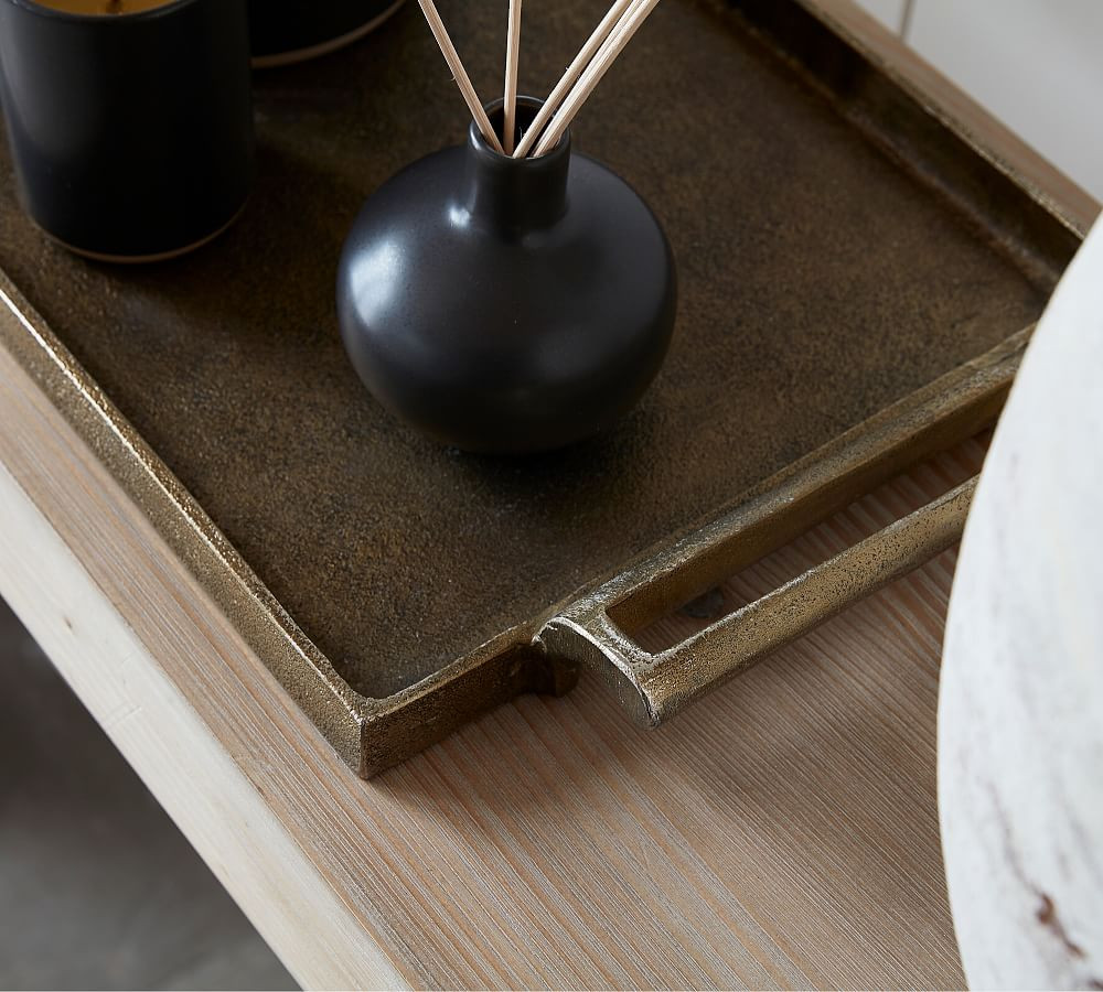 Antiqued Metal Decorative Trays | Pottery Barn (US)