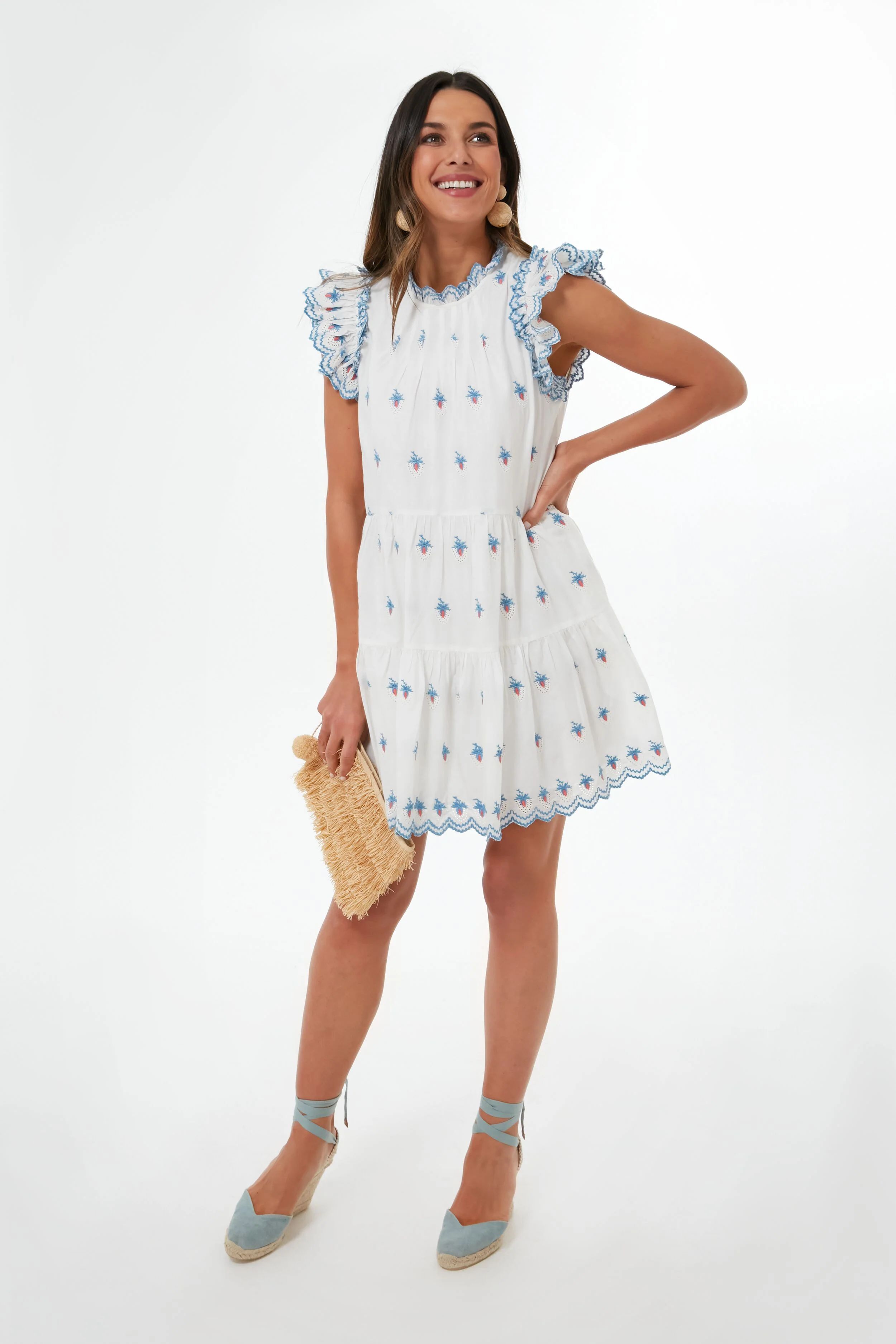 Cream Renee Embroidery Strawberry Dress | Tuckernuck (US)