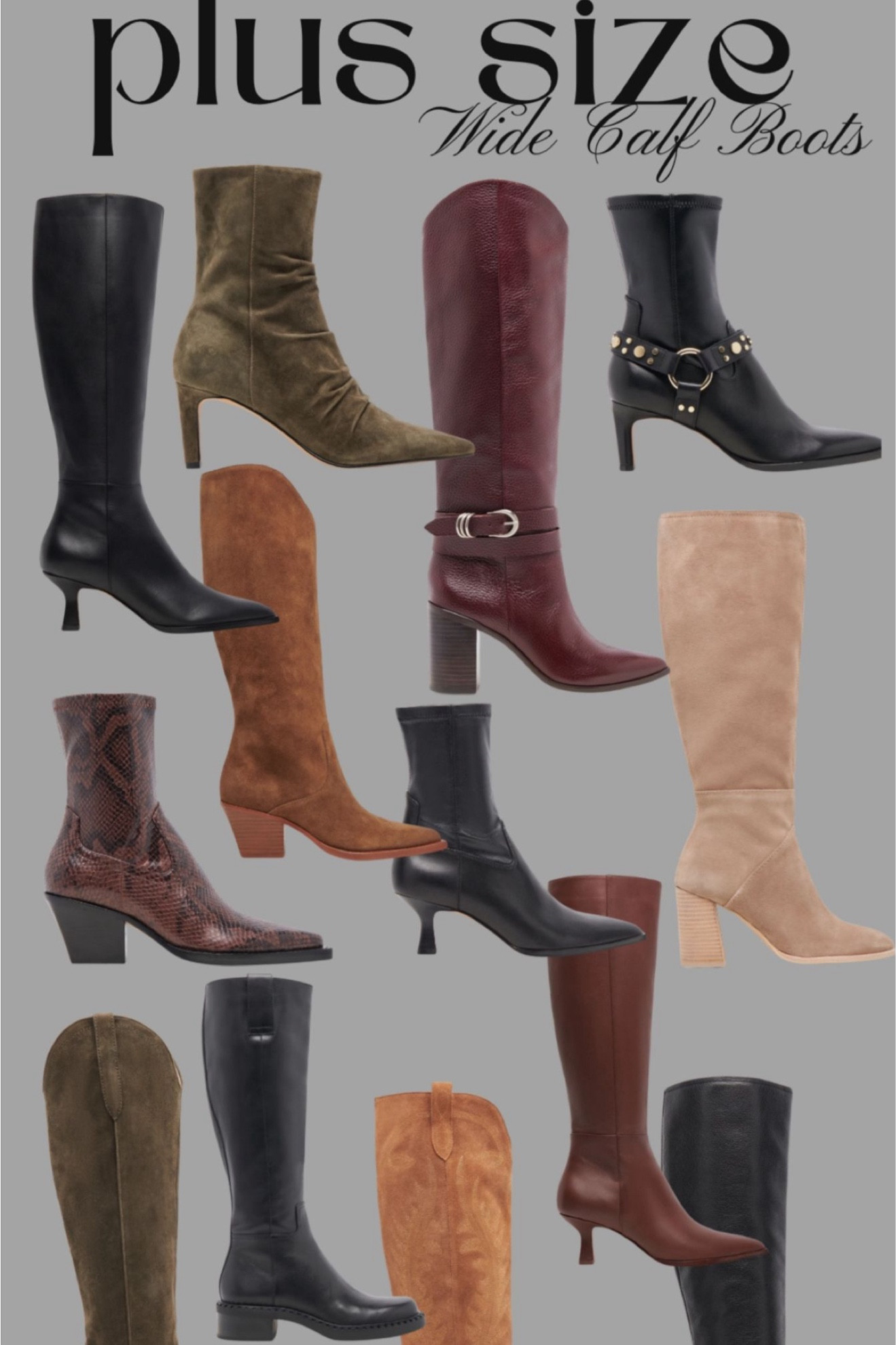 Wide calf boots in every style possible! 👢🤩 Fall outfit, fall fashion, boots, suede boots, wide calf boots, leather boots, heels 

#LTKSeasonal #LTKPlusSize #LTKShoeCrush