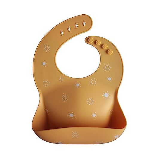 mushie Silicone Baby Bib | Adjustable Fit Waterproof Bibs (Shifting Sand) | Amazon (US)