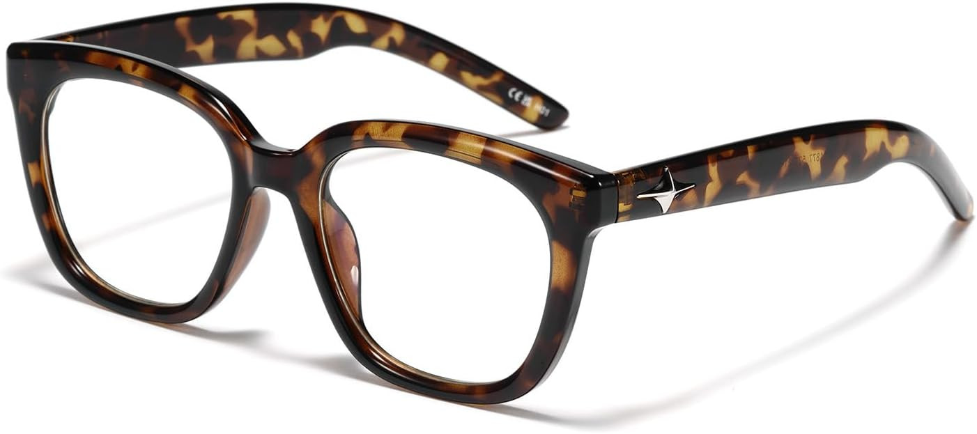 Slocyclub Square Blue Light Blocking Glasses for Women Men Big Frame | Amazon (US)