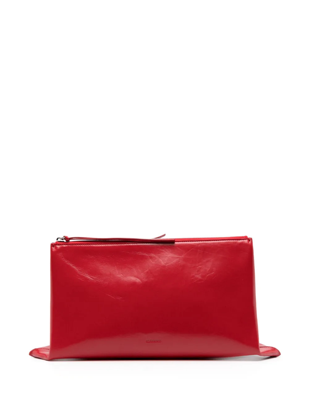 debossed-logo leather clutch bag | Farfetch Global