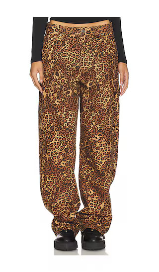 Rhett High Rise Carpenter Barrel Pant in Rock Leopard | Revolve Clothing (Global)
