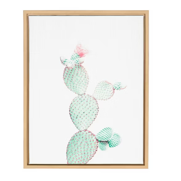 18" x 24" Sylvie Prickly Pear Framed Canvas by Simon Te Tai Natural - Kate and Laurel | Target