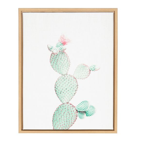 18" x 24" Sylvie Prickly Pear Framed Canvas by Simon Te Tai Natural - Kate and Laurel | Target