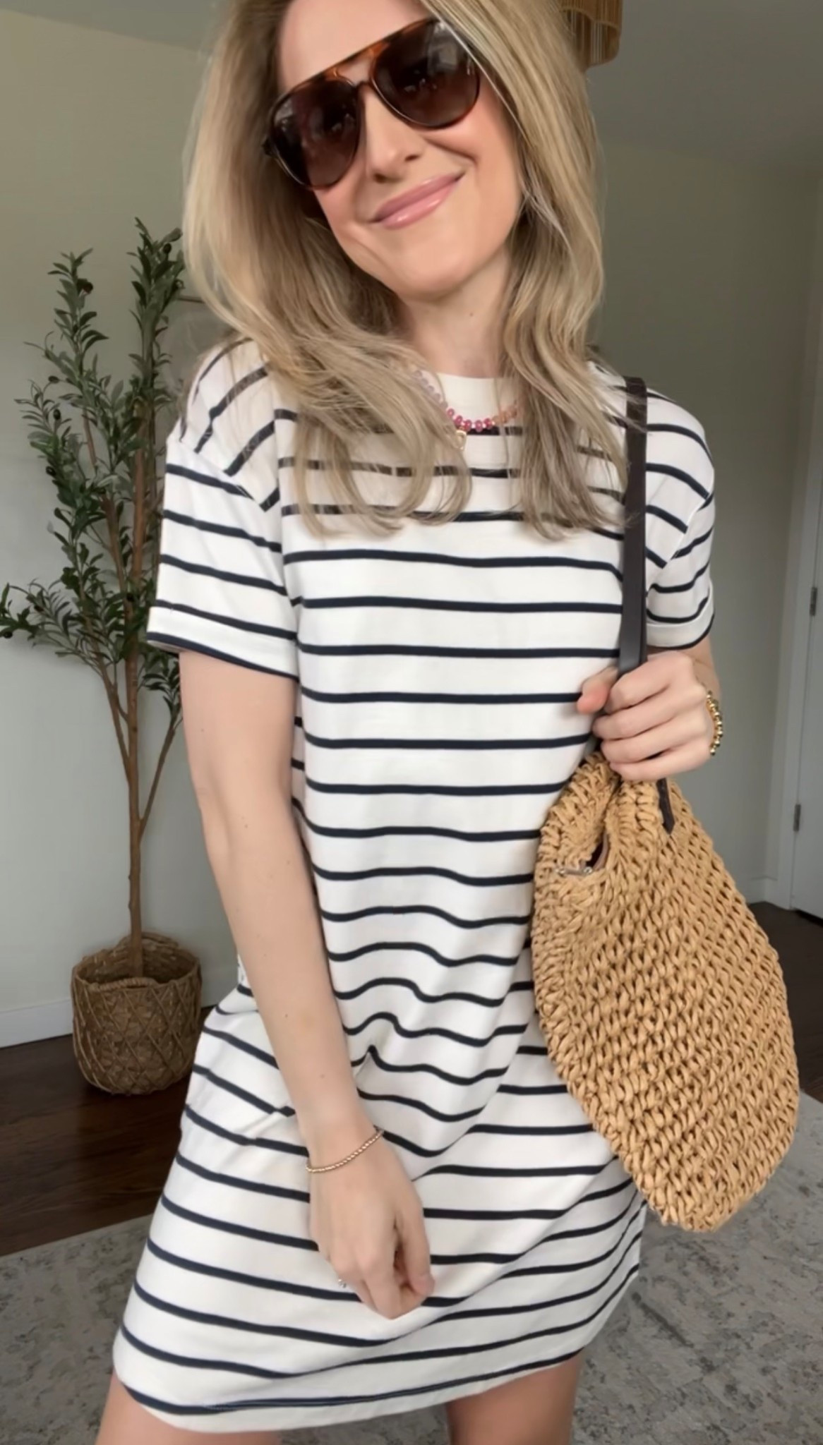 Walmart cotton tshirt dresses are awesome! I grab one every year. Six colors! I’m in my usual size small here. #walmartfashion 