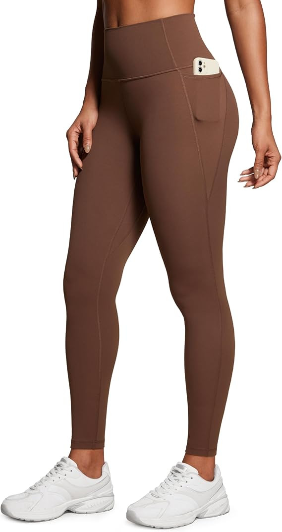 CRZ YOGA Womens Butterluxe Workout Leggings 28 Inches - High Waisted Gym Yoga Pants with Pockets ... | Amazon (US)
