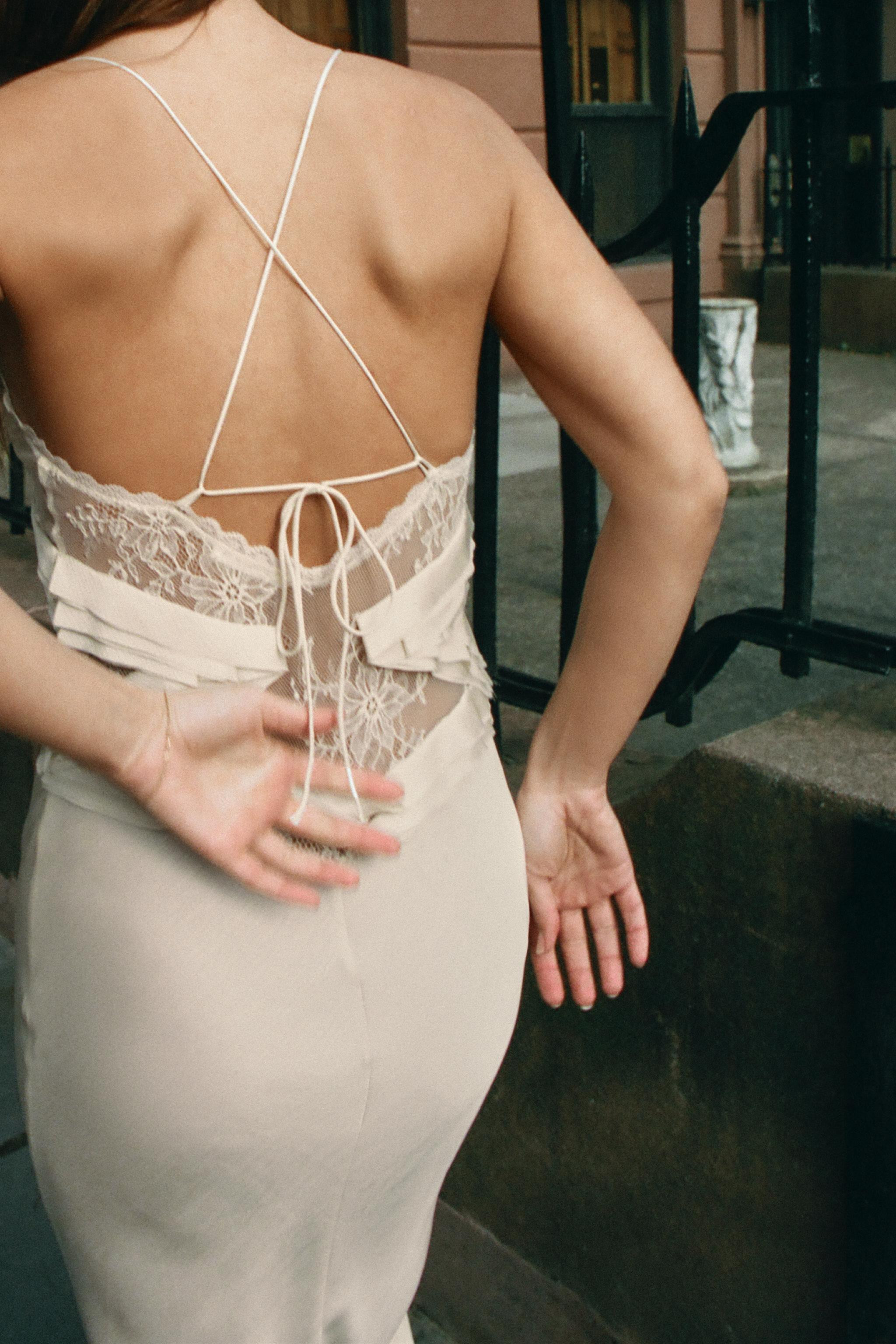 LONG GEORGETTE RUFFLE DRESS | Zara US