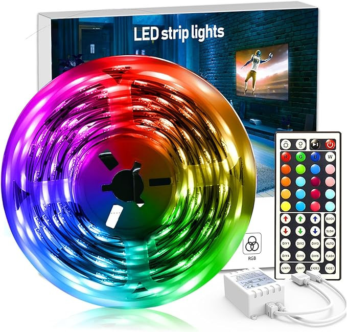 DAYBETTER Led Strip Lights 32.8 ft RGB Color Changing Lights Strip for Bedroom, Desk, Home Decora... | Amazon (US)