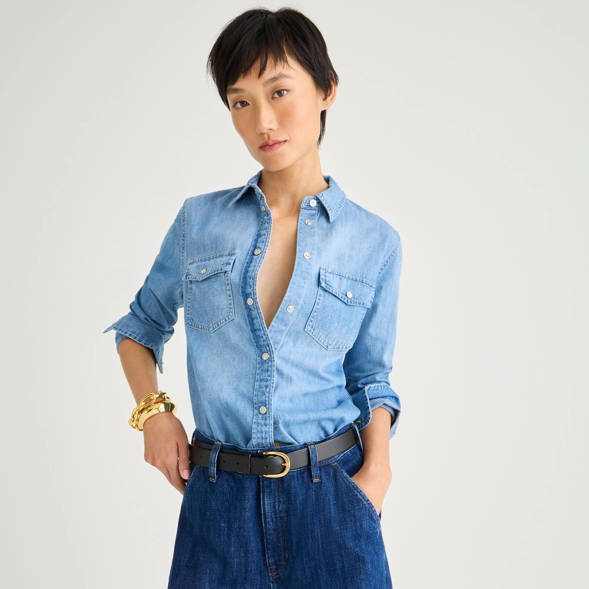 Wren slim western chambray shirt in Callie wash | J. Crew US