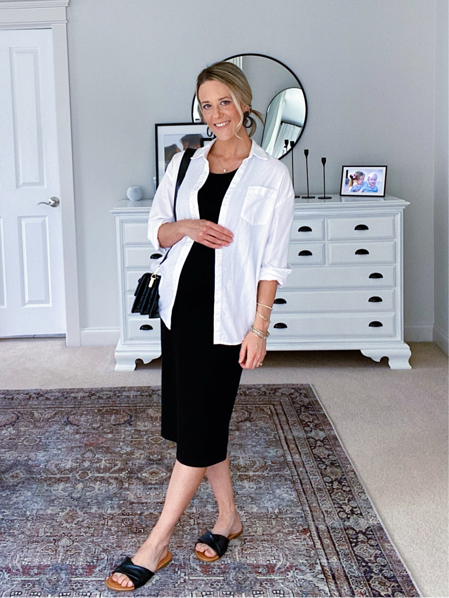 comfy. Cute and comfy are two of my standards while dressing the bump. 

A fitted black midi dress is a maternity must for me. Mine isn’t maternity, but I will link some that are. I simply sized up. 

Ways to Wear a Black Midi:
1. Pair it with a Blazer and Heels for Chic Workwear
2. Denim Jacket on the top with sneakers for a dressed down look
3. By itself with sneakers, sandals or heels depending on your occasion
4. Pair it with a kimono and sandals

Maternity Summer Dress | Bump-friendly Summer Dress | Summer Pregnancy Style | Summer Maternity Stye | Summer Maternity Outfit | Summer Pregnancy Outfit | Elevated Mom Style | Mom Outfit | Elevated Mom Style | Amazon Summer Dress | Amazon Midi Dress | Amazon Bump Friendly Midi Dress | Amazon Maternity Find | Target Midi Dress | Target Bodycon Dress | Target Bump Friendly finds

#LTKStyleTip #LTKBump #LTKFindsUnder50