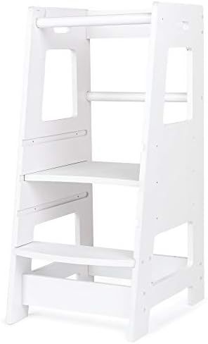 KidzWerks Child Standing Tower - White Child Kitchen Step Stool with Adjustable Standing Platform... | Amazon (US)