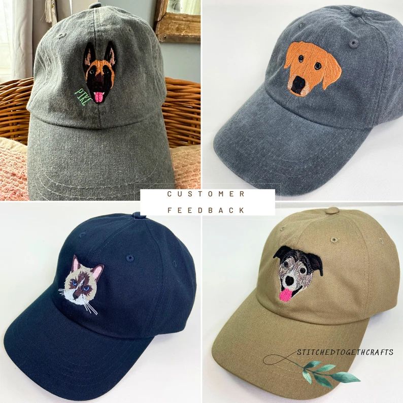 Personalized Full Color Embroidered Pet Cap Customzied Your - Etsy | Etsy (US)