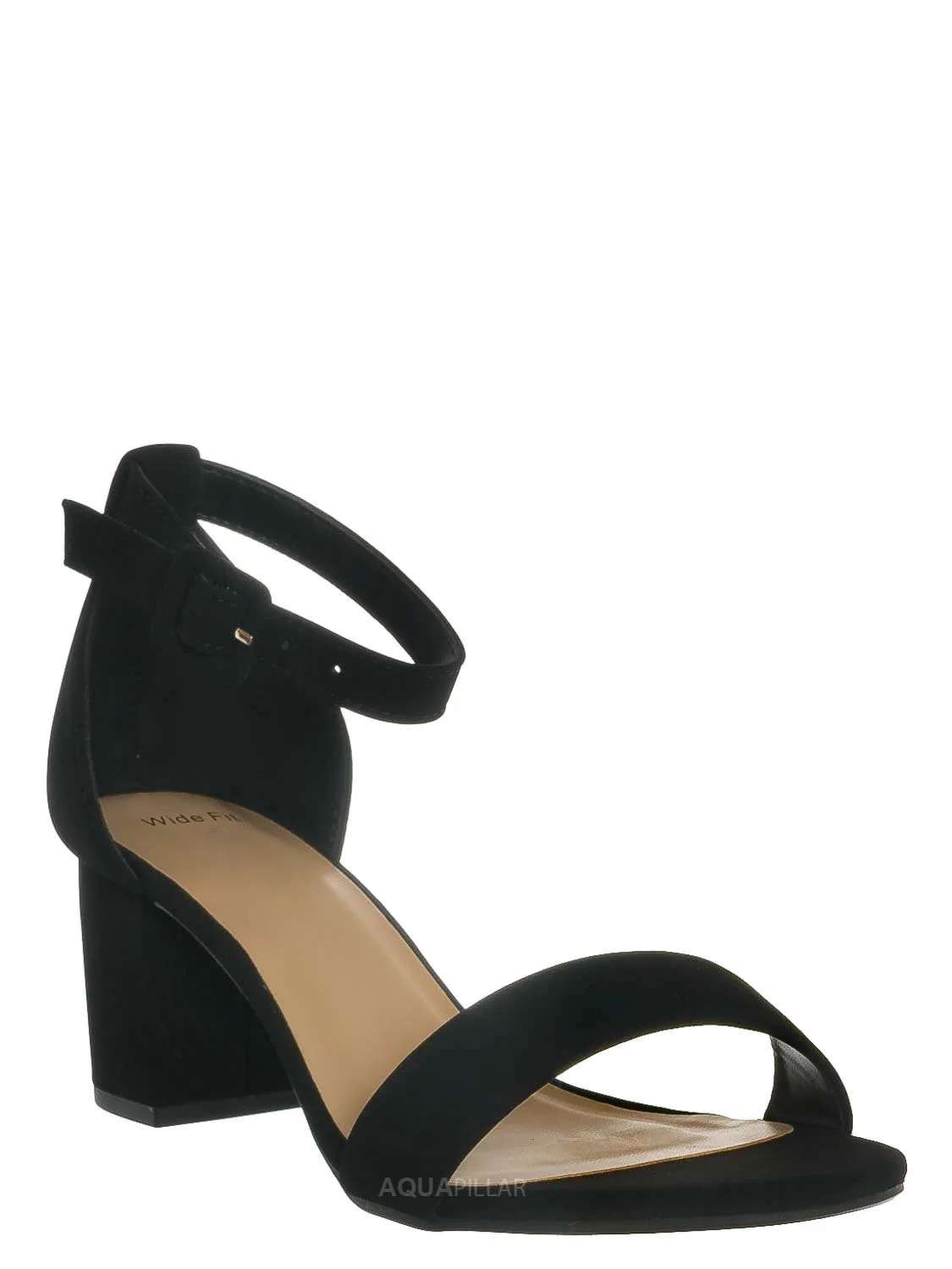 Wide Width Comfort Foam Sandal - Women 2.5 Inches Block Heel | Walmart (US)