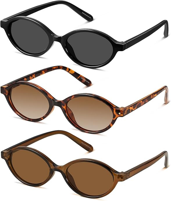 GRFISIA Retro Oval Sunglasses for Women Trendy Vintage 90s Y2K Designer Sun Glasses UV400 Protect... | Amazon (US)