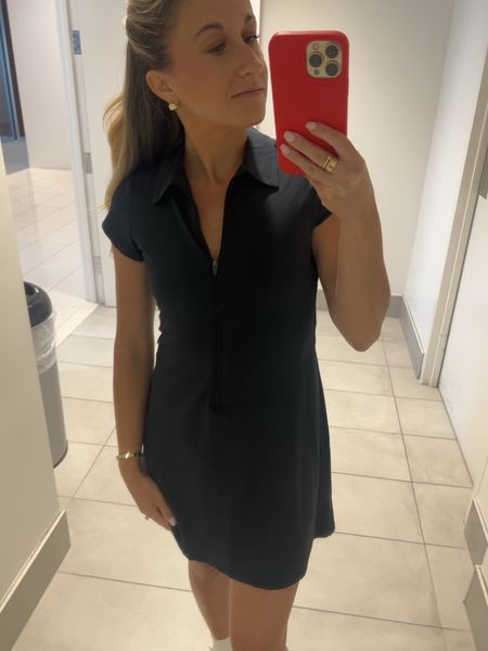 Better look at the dress. I love the zip detail and collar that gives it a chic look but still comfortable and able to wear for activities like golf, tennis, etc  

#LTKFindsUnder100 #LTKActive #LTKFitness