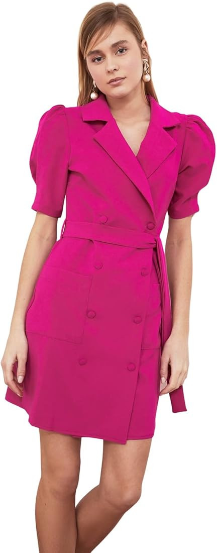Trendyol Womens Mini Blazer Dress Regular Fit Woven Dress | Amazon (US)