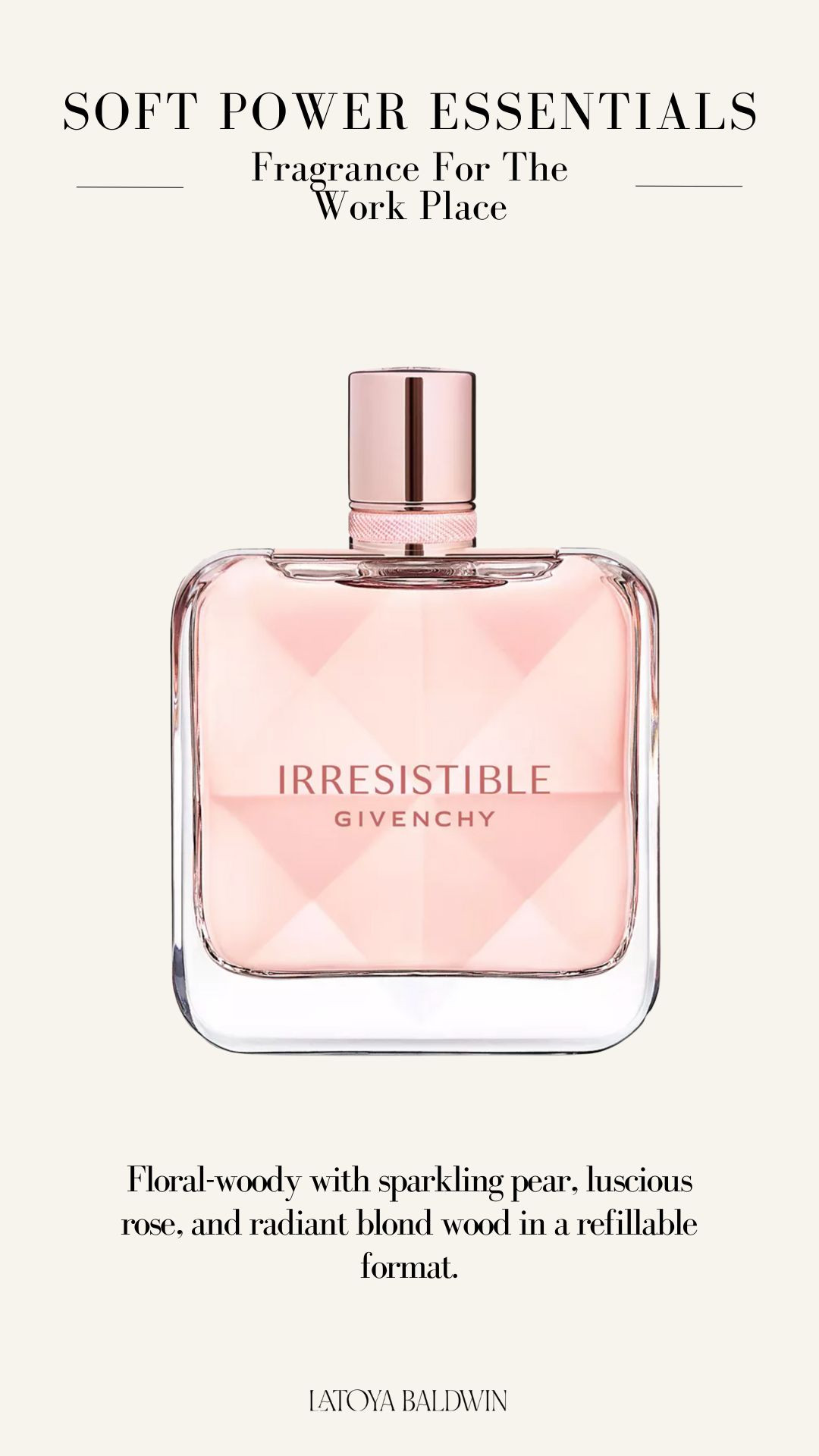 Fragrance is a soft power move most women overlook. It's subtle, it's personal, and it makes people remember you without trying too hard. These are my go-to scents for every work situation. #workplacefragrance #signaturescent #softpowerstyle #officestyle #workwearinspo 

 #LTKdayinmylife #LTKootd #LTKWorkwear