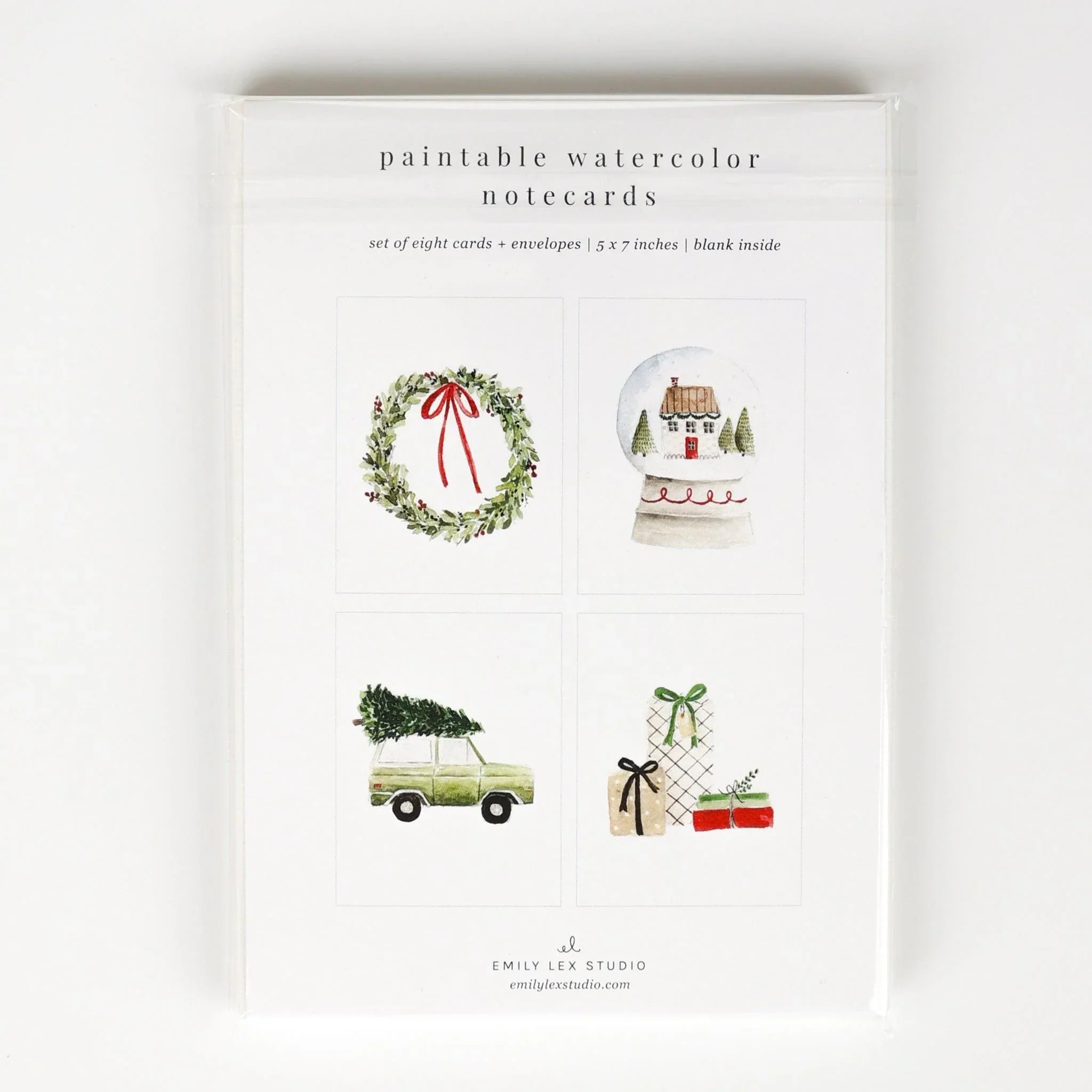 christmas cheer paintable watercolor notecard | Emily Lex Studio