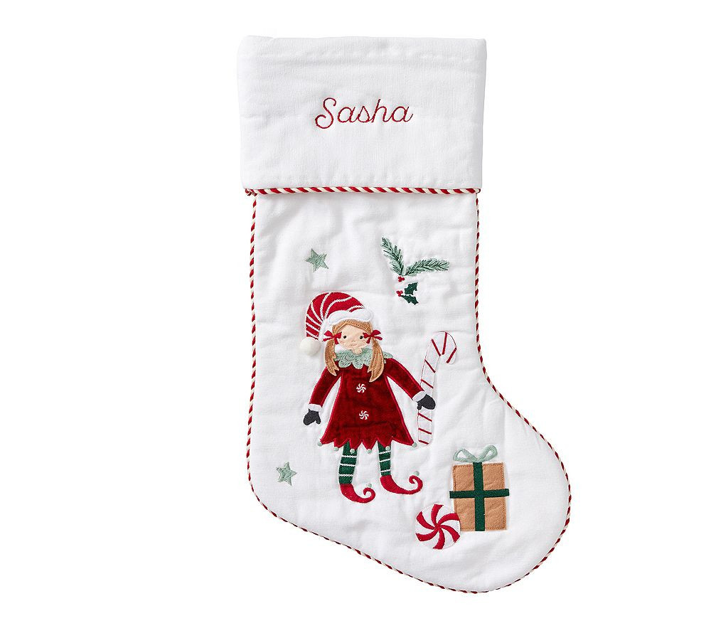 Candy Cane Lane Stockings Girl Elf | Pottery Barn Kids