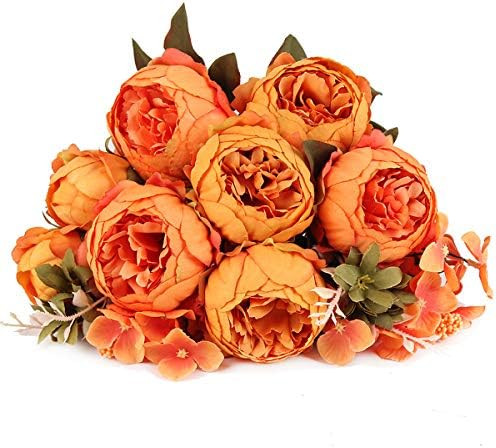 Jim's Cabin Artificial Flowers Fake Silk Peony Flower Bouquet Floral Plants Decor for Home Garden... | Amazon (US)