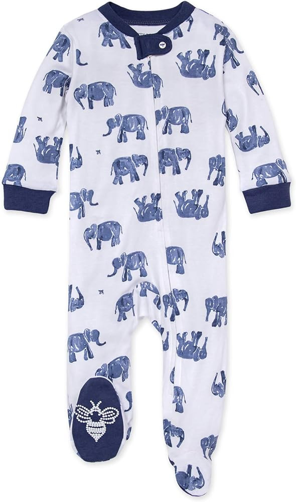Burt's Bees Baby Boys Sleep and Play PJs, 100% Organic Cotton One-Piece Zip Front Romper Jumpsuit... | Amazon (US)