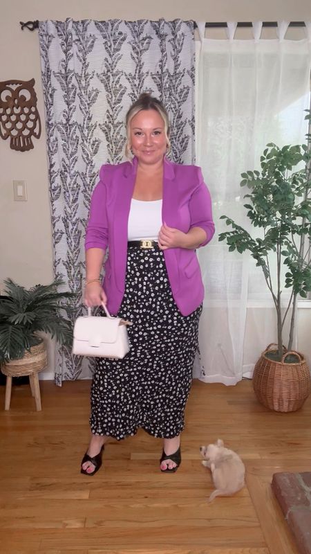 Midsize workwear outfit 
Blazer size medium comes in new spring colors and fits so well! Sells out fast every year! 
Skirt size large 
Bodysuit size XL 
Heels run tts and so comfy 


#LTKworkwear #LTKmidsize #LTKstyletip