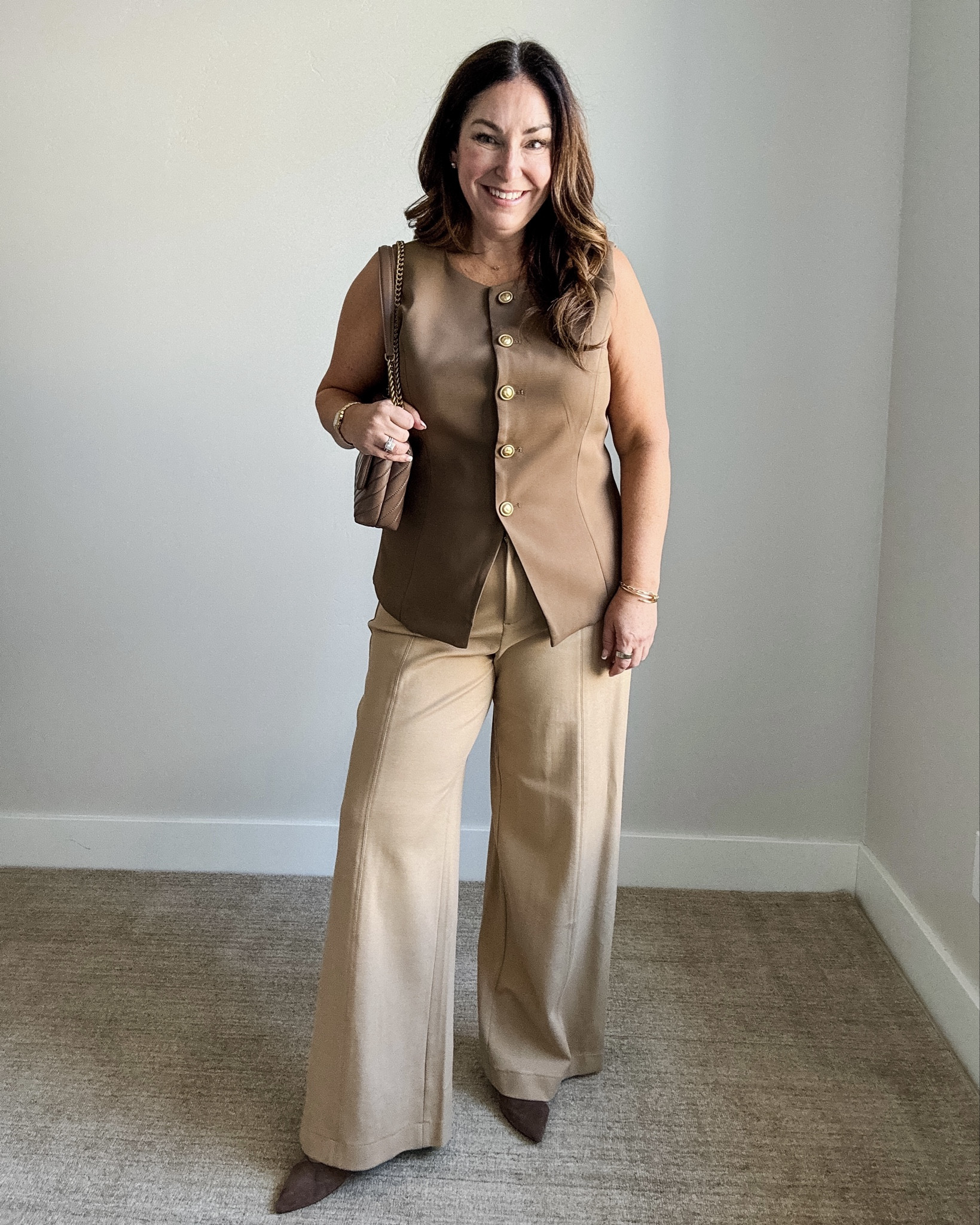 Fall workwear with vests! Wearing large in vest tts, pants wearing in a 14 but they are a little loose tts 

#LTKMidsize #LTKWorkwear #LTKOver40