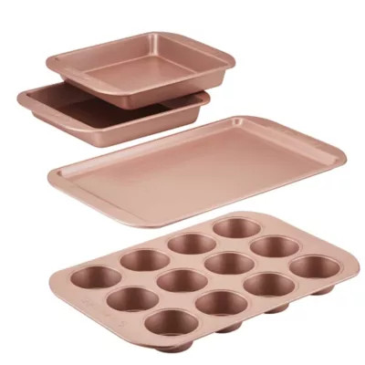 Farberware  4-piece Nonstick Bakeware Set in Rose Gold | Bed Bath & Beyond
