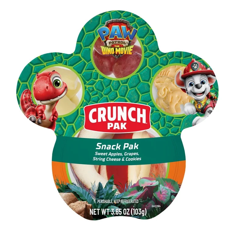 Crunch Pak Snack Paw Patrol with Fresh Sliced Apples, Cheese, Grapes, and Cinnamon Cookies 4.2oz | Walmart (US)