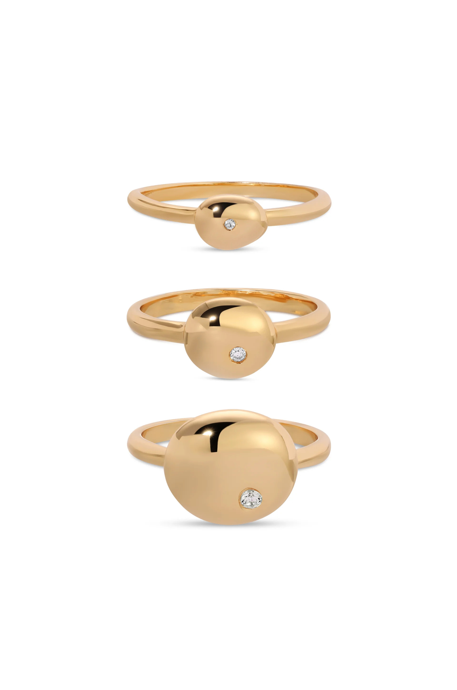 Polished Stacking Pebble Ring Set | Ettika