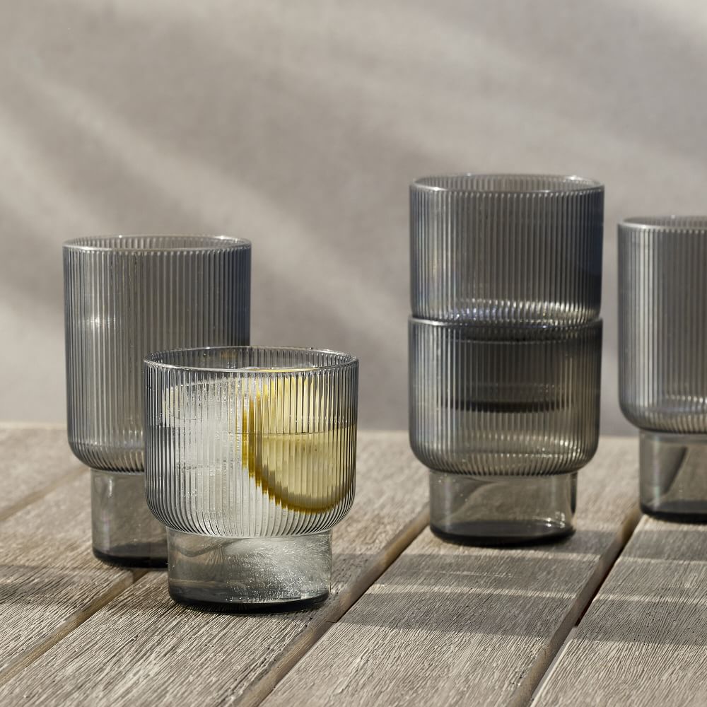 Fluted Acrylic Drinking Glasses | West Elm (US)