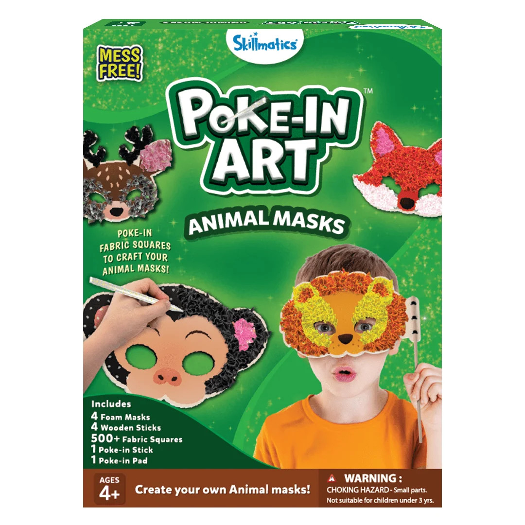 Skillmatics Poke-in-Art Animal Masks DIY Craft Kit for Kids, Mess-Free Arts and Crafts Activity S... | Walmart (US)