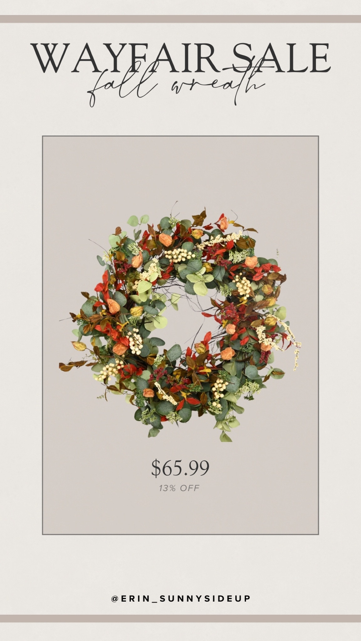 This beautiful fall wreath is on sale for $65 on Wayfair! 

#LTKHome #LTKFallSale #LTKSeasonal