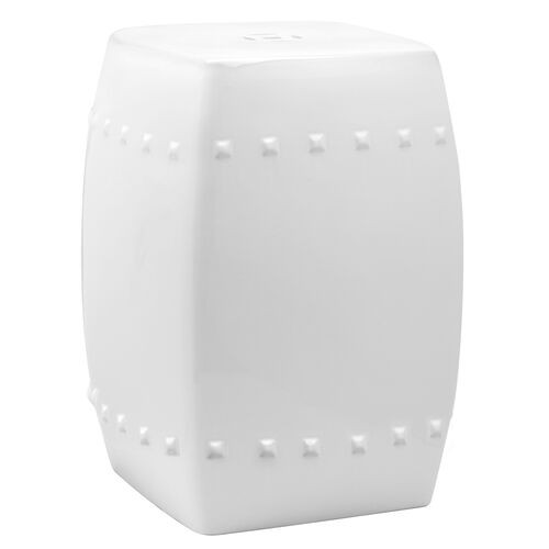 Freja Garden Stool, White | One Kings Lane