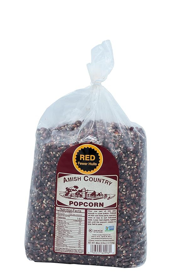 Amish Country Popcorn | 6 lbs Bag | Red Popcorn Kernels | Old Fashioned, Non-GMO and Gluten Free ... | Amazon (US)