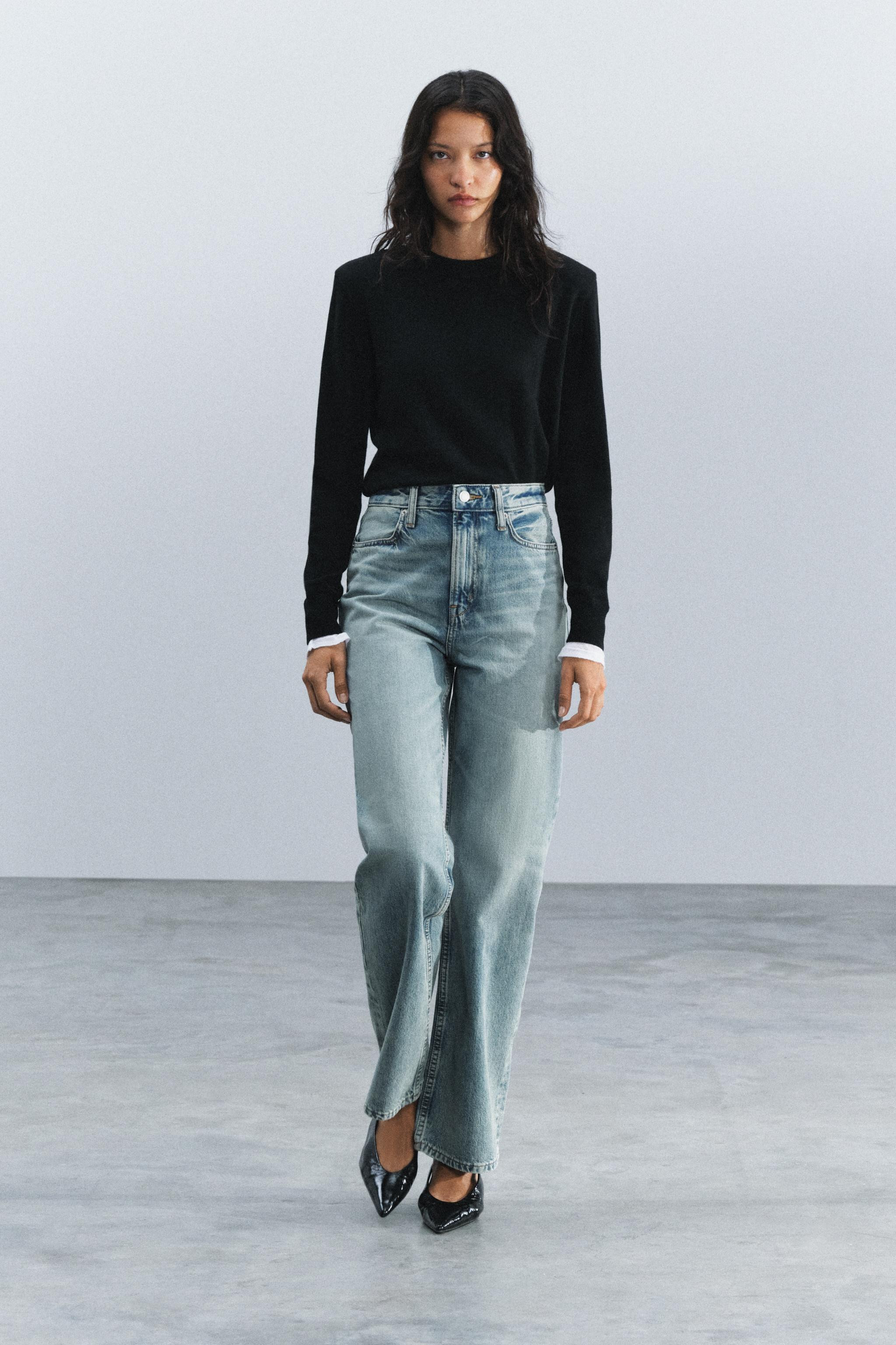 ZW COLLECTION HIGH-RISE STRAIGHT FIT JEANS | Zara US