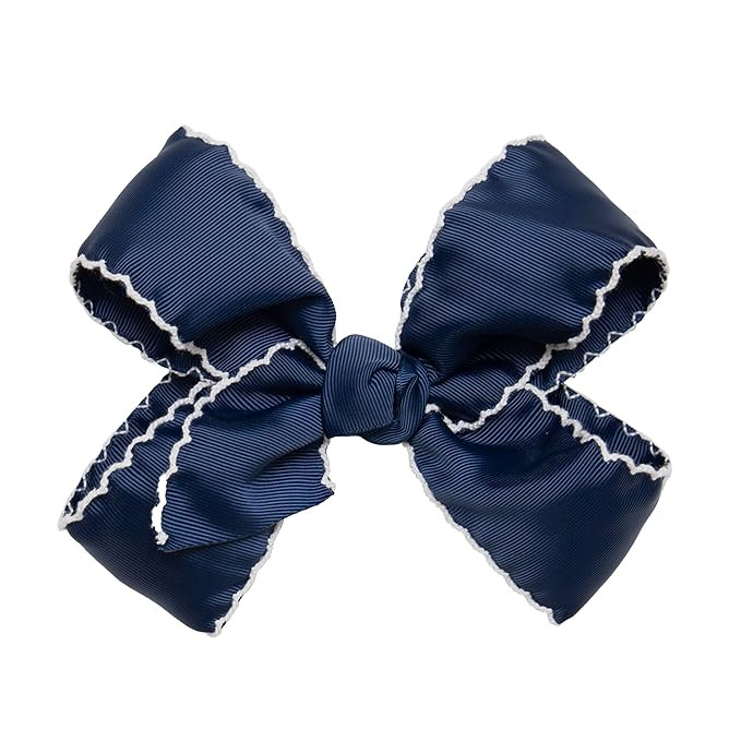 HAIRBOWS Girls' Grosgrain Moonstitch Hair Bow with a Knot Wrap Center on a Clip, All Ages and Hai... | Amazon (US)